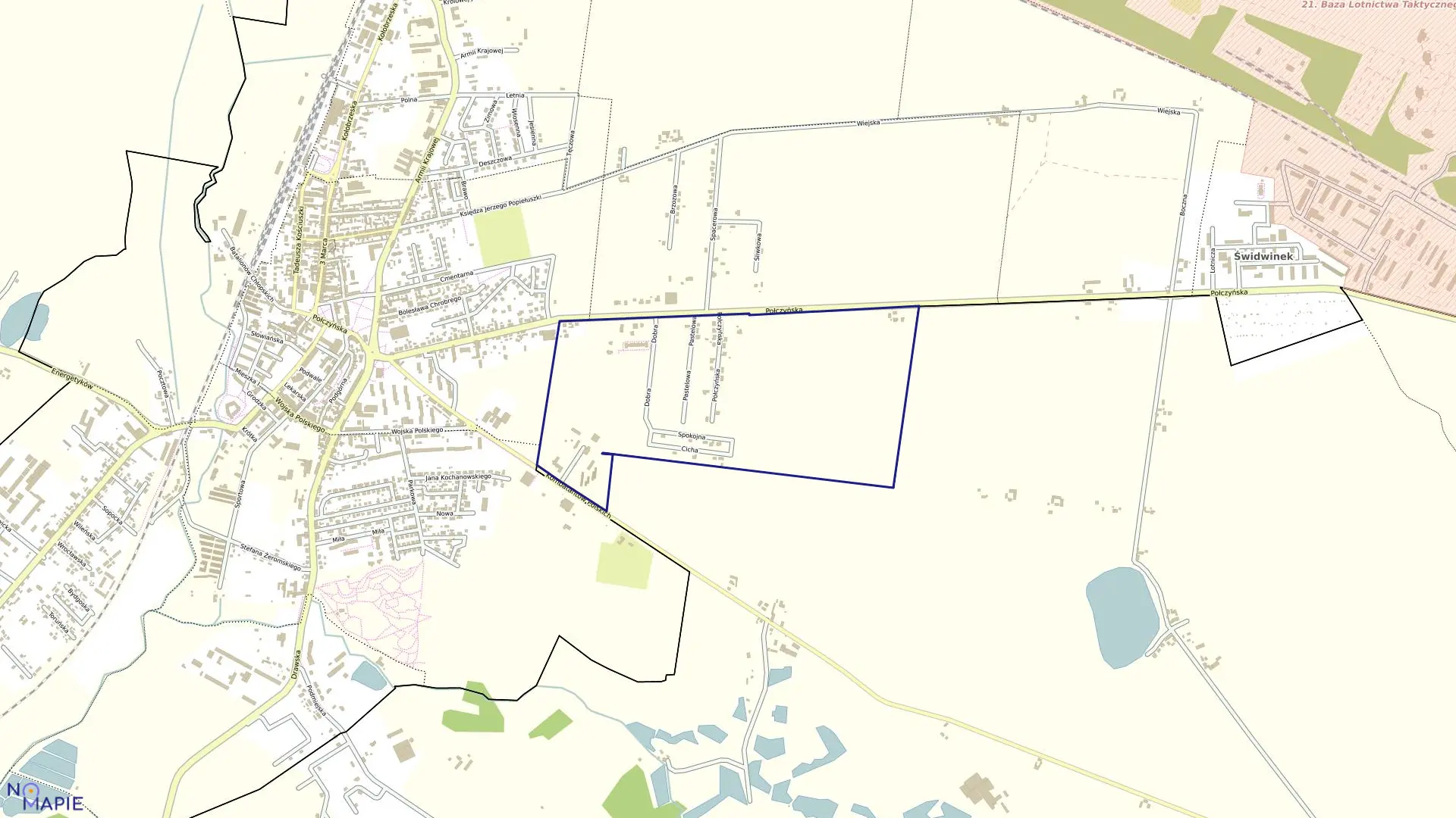 Mapa obrębu 011 w mieście Świdwin