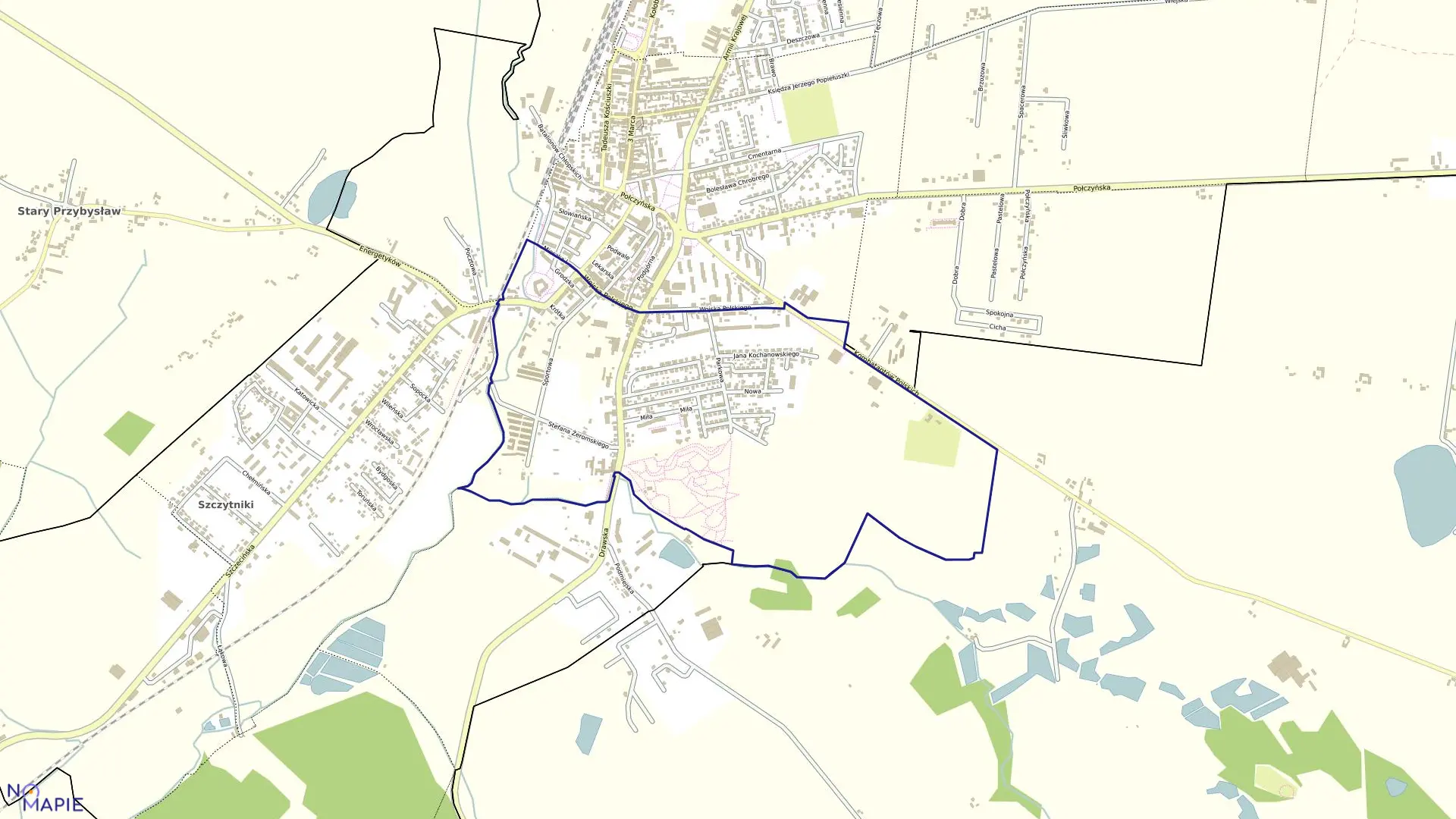 Mapa obrębu 012 w mieście Świdwin