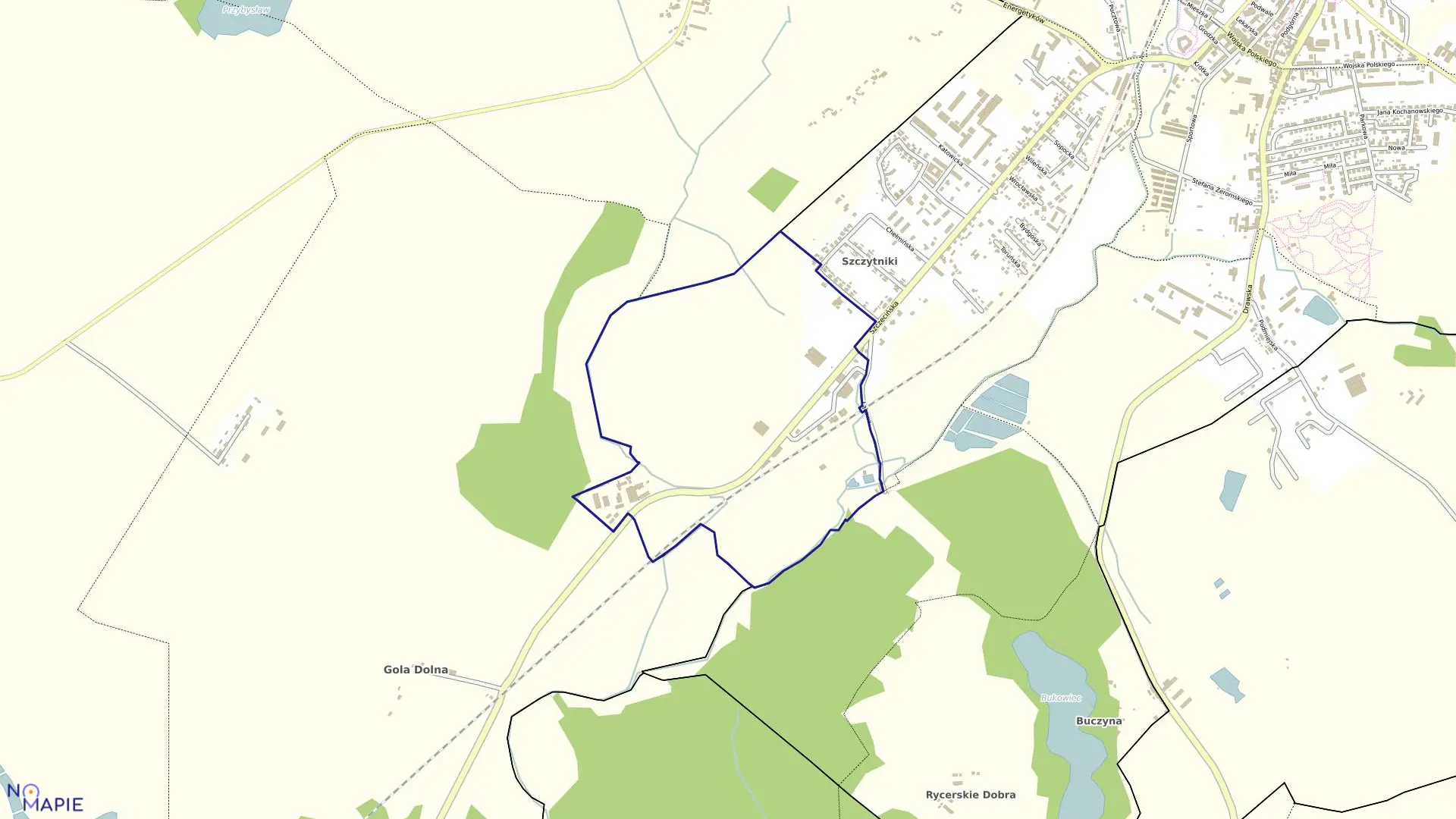 Mapa obrębu 015 w mieście Świdwin